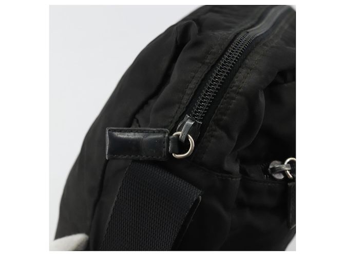 PRADA Schultertasche aus schwarzem Nylon mit Silber authentisch ka4043 - Ansicht 9