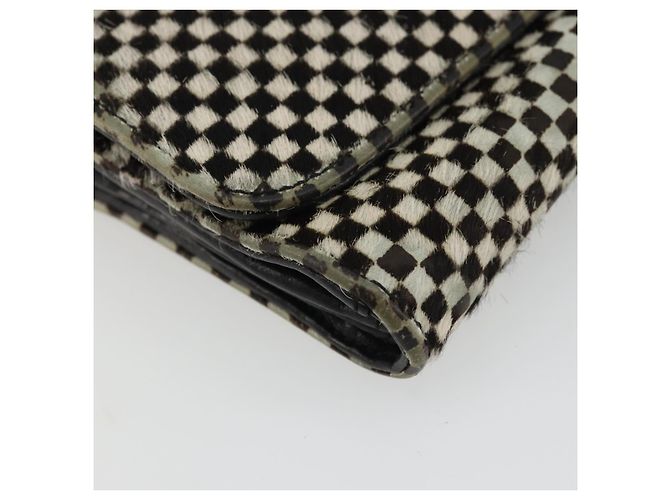 Cartera Larga JUDY Chrome Hearts de cuero Harako Negro Blanco Auth YKZ1399A - vista 14