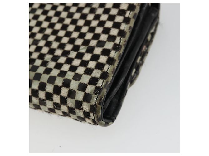 Cartera Larga JUDY Chrome Hearts de cuero Harako Negro Blanco Auth YKZ1399A - vista 15