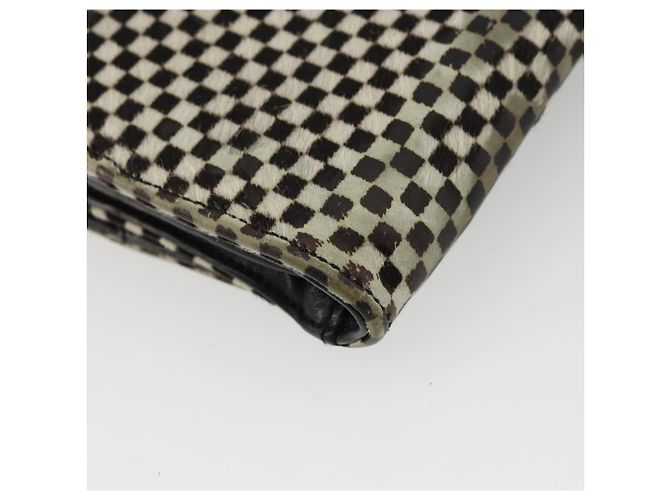 Cartera Larga JUDY Chrome Hearts de cuero Harako Negro Blanco Auth YKZ1399A - vista 16