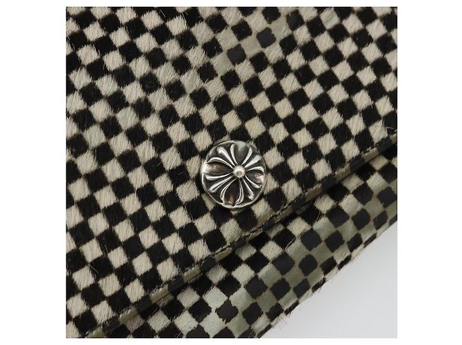 Cartera Larga JUDY Chrome Hearts de cuero Harako Negro Blanco Auth YKZ1399A - vista 17