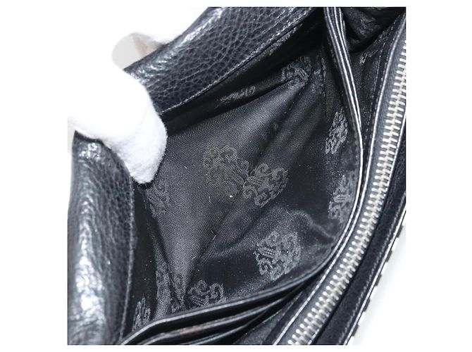 Cartera Larga JUDY Chrome Hearts de cuero Harako Negro Blanco Auth YKZ1399A - vista 18