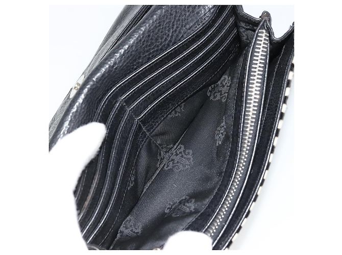Cartera Larga JUDY Chrome Hearts de cuero Harako Negro Blanco Auth YKZ1399A - vista 19
