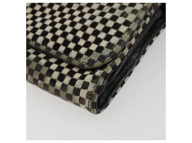Cartera Larga JUDY Chrome Hearts de cuero Harako Negro Blanco Auth YKZ1399A - vista 7