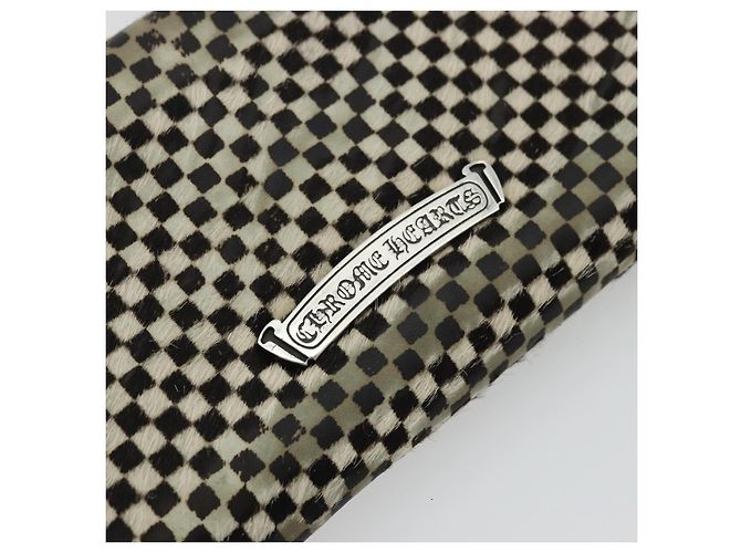 Cartera Larga JUDY Chrome Hearts de cuero Harako Negro Blanco Auth YKZ1399A - vista 8