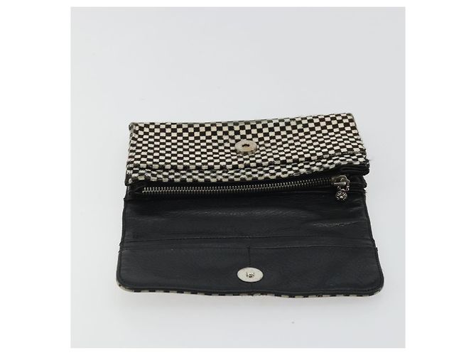 Cartera Larga JUDY Chrome Hearts de cuero Harako Negro Blanco Auth YKZ1399A - vista 9