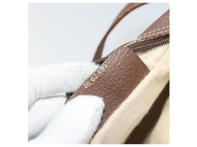 Borsa Gucci GG Supreme Web Sherry Line PVC Beige Oro 56 02 087 Auth BA12158 D'oro - vista 12