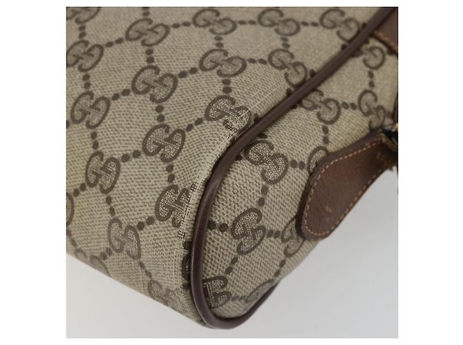 Borsa Gucci GG Supreme Web Sherry Line PVC Beige Oro 56 02 087 Auth BA12158 D'oro - vista 15