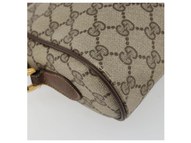 Borsa Gucci GG Supreme Web Sherry Line PVC Beige Oro 56 02 087 Auth BA12158 D'oro - vista 16