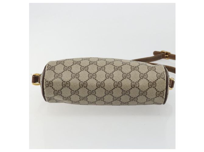 Borsa Gucci GG Supreme Web Sherry Line PVC Beige Oro 56 02 087 Auth BA12158 D'oro - vista 5