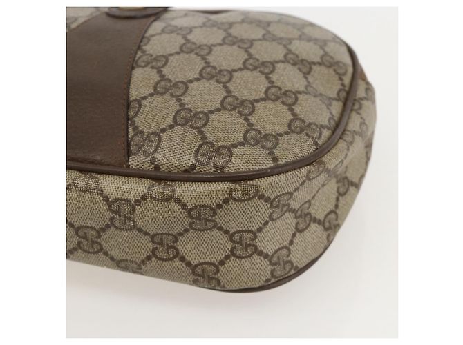 GUCCI GG Supreme Web Sherry Line Clutch Bag PVC Beige Oro 89 01 034 Auth 175777 - vista 14