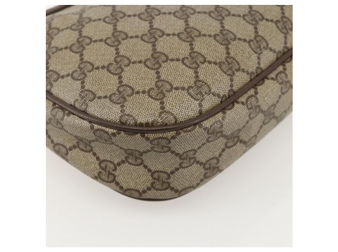 GUCCI GG Supreme Web Sherry Line Clutch Bag PVC Beige Oro 89 01 034 Auth 175777 - vista 17
