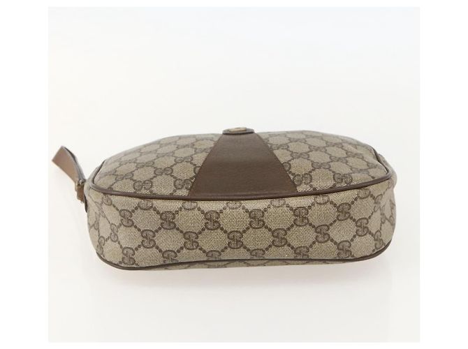 GUCCI GG Supreme Web Sherry Line Clutch Bag PVC Beige Oro 89 01 034 Auth 175777 - vista 5