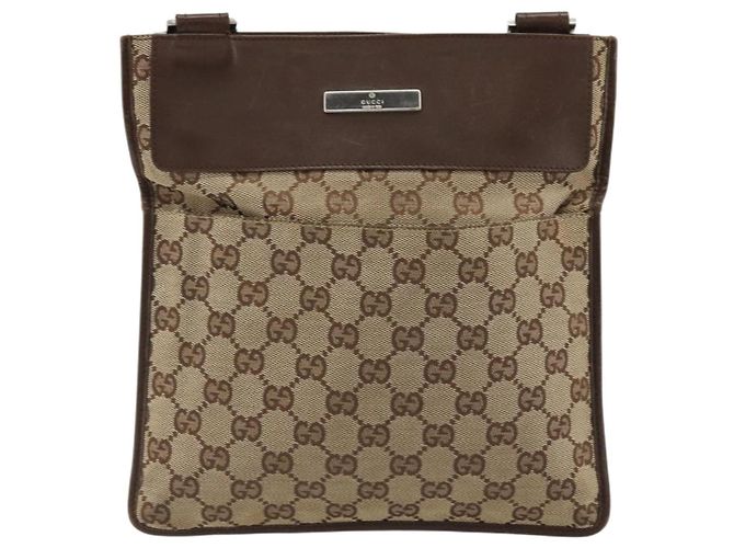 Borsa a Spalla GG Canvas Gucci Beige Argento 27639 Auth 175360 - vista 13