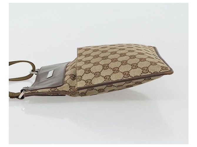 Borsa a Spalla GG Canvas Gucci Beige Argento 27639 Auth 175360 - vista 4