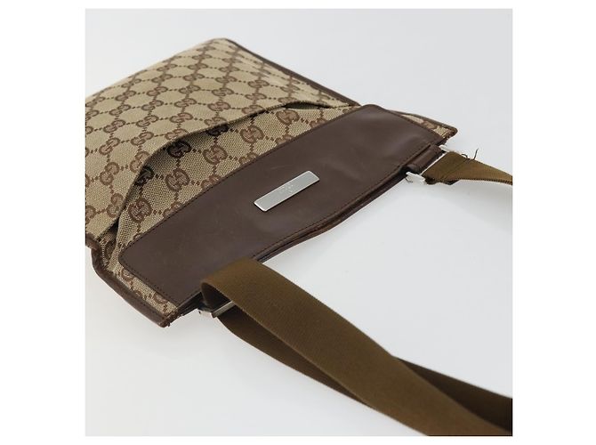Borsa a Spalla GG Canvas Gucci Beige Argento 27639 Auth 175360 - vista 6