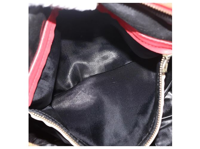 Borsa Boston in PVC e tela rossa e oro Auth ti3886A di BOTTEGA VENETA Rosso D'oro - vista 12