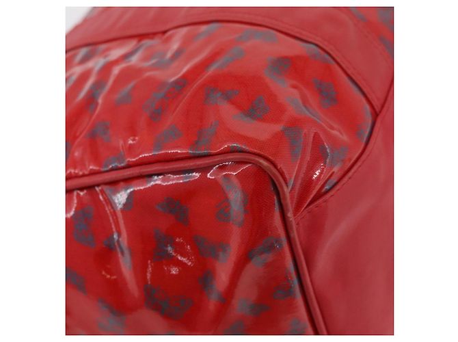 Borsa Boston in PVC e tela rossa e oro Auth ti3886A di BOTTEGA VENETA Rosso D'oro - vista 15