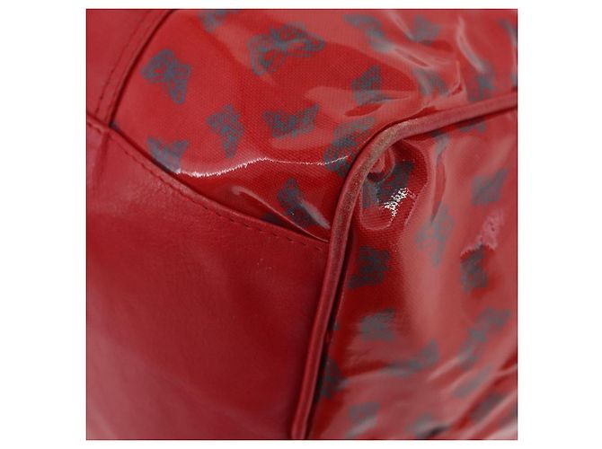 Borsa Boston in PVC e tela rossa e oro Auth ti3886A di BOTTEGA VENETA Rosso D'oro - vista 16