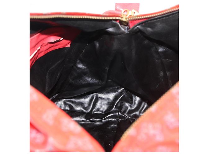 Borsa Boston in PVC e tela rossa e oro Auth ti3886A di BOTTEGA VENETA Rosso D'oro - vista 18