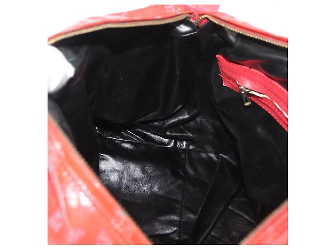 Borsa Boston in PVC e tela rossa e oro Auth ti3886A di BOTTEGA VENETA Rosso D'oro - vista 19
