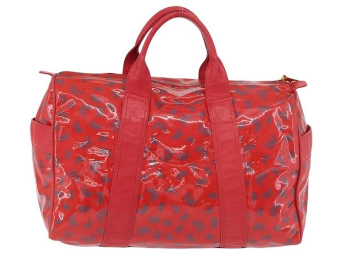 Borsa Boston in PVC e tela rossa e oro Auth ti3886A di BOTTEGA VENETA Rosso D'oro - vista 2