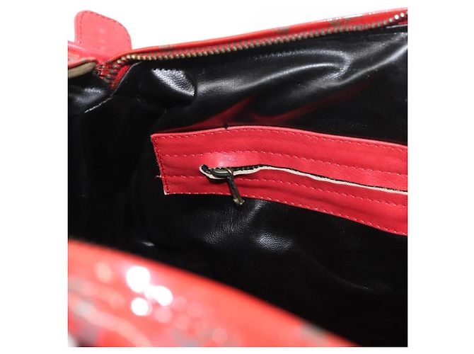 Borsa Boston in PVC e tela rossa e oro Auth ti3886A di BOTTEGA VENETA Rosso D'oro - vista 20