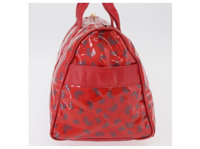 Borsa Boston in PVC e tela rossa e oro Auth ti3886A di BOTTEGA VENETA Rosso D'oro - vista 3