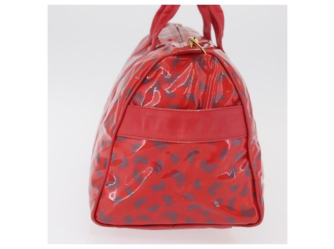 Borsa Boston in PVC e tela rossa e oro Auth ti3886A di BOTTEGA VENETA Rosso D'oro - vista 4