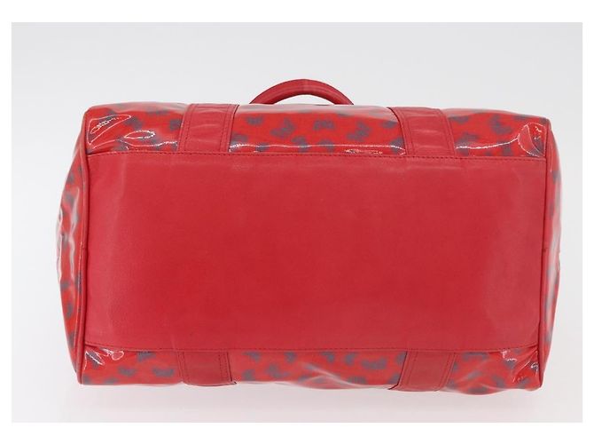 Borsa Boston in PVC e tela rossa e oro Auth ti3886A di BOTTEGA VENETA Rosso D'oro - vista 5