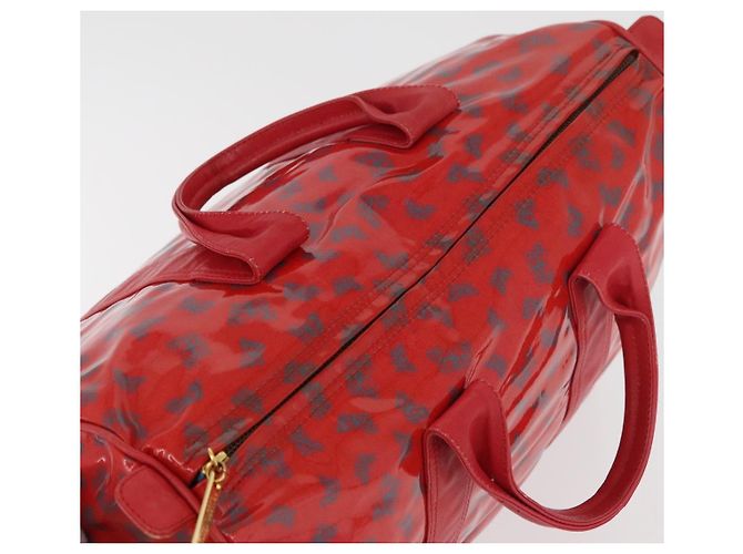 Borsa Boston in PVC e tela rossa e oro Auth ti3886A di BOTTEGA VENETA Rosso D'oro - vista 6