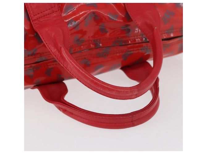 Borsa Boston in PVC e tela rossa e oro Auth ti3886A di BOTTEGA VENETA Rosso D'oro - vista 7