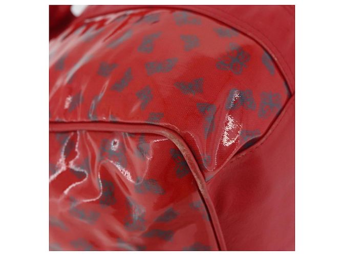 Borsa Boston in PVC e tela rossa e oro Auth ti3886A di BOTTEGA VENETA Rosso D'oro - vista 9