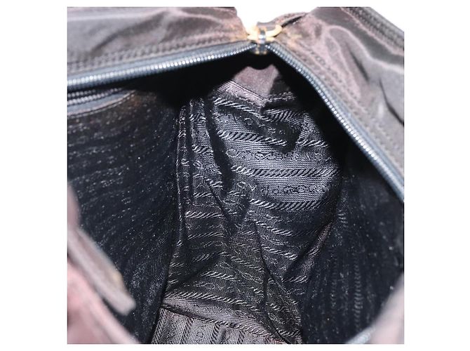 PRADA Borsa a mano in nylon nero e oro Auth yk20281 D'oro - vista 19