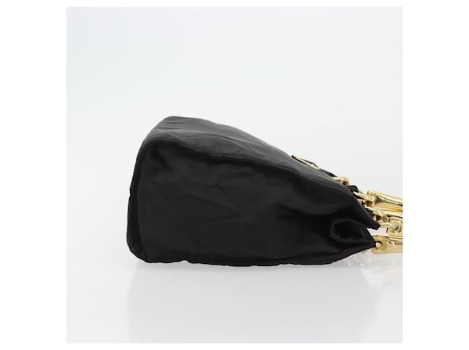 PRADA Borsa a mano in nylon nero e oro Auth yk20281 D'oro - vista 3