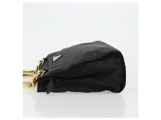 PRADA Borsa a mano in nylon nero e oro Auth yk20281 D'oro - vista 4