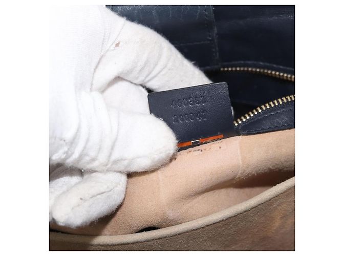 GUCCI Silvi Sac à Main Cuir 2en1 Marine Or 460381 Auth YKZ1323A Doré Bleu Marine - vue 12