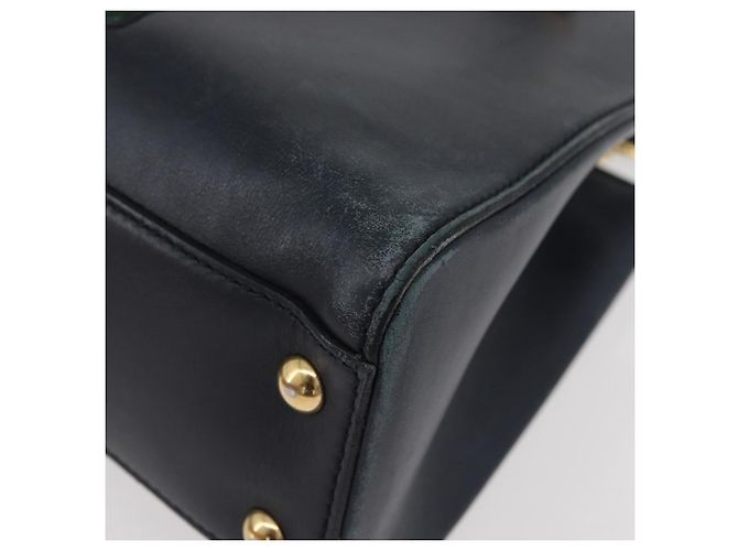 GUCCI Silvi Sac à Main Cuir 2en1 Marine Or 460381 Auth YKZ1323A Doré Bleu Marine - vue 15
