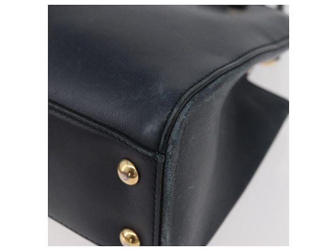 GUCCI Silvi Sac à Main Cuir 2en1 Marine Or 460381 Auth YKZ1323A Doré Bleu Marine - vue 17
