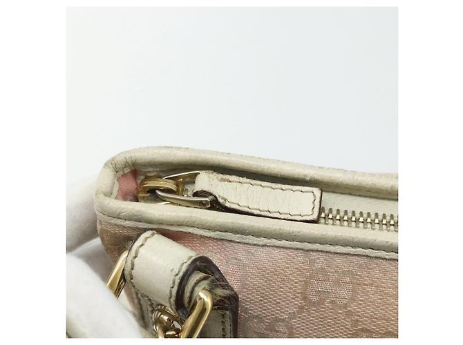 Borsa a Spalla Gucci GG Canvas Sherry Line Rosa Oro 144388 Auth ti3863 D'oro - vista 10