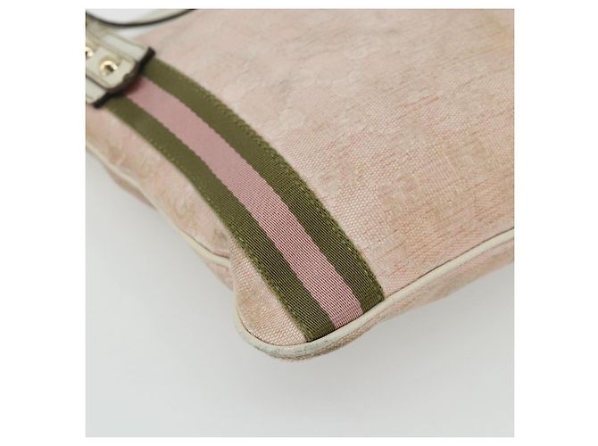 Borsa a Spalla Gucci GG Canvas Sherry Line Rosa Oro 144388 Auth ti3863 D'oro - vista 14