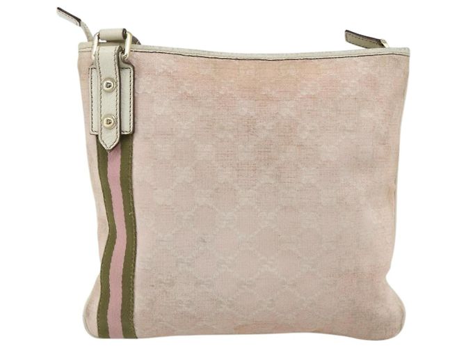Borsa a Spalla Gucci GG Canvas Sherry Line Rosa Oro 144388 Auth ti3863 D'oro - vista 2