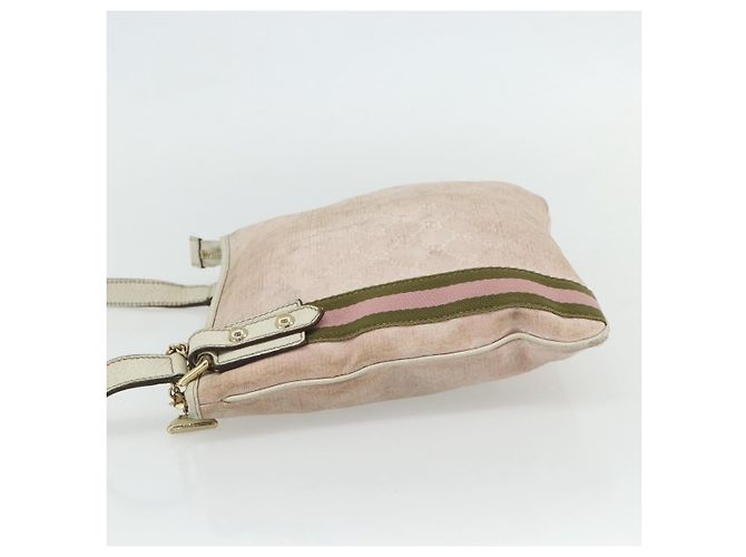 Borsa a Spalla Gucci GG Canvas Sherry Line Rosa Oro 144388 Auth ti3863 D'oro - vista 3