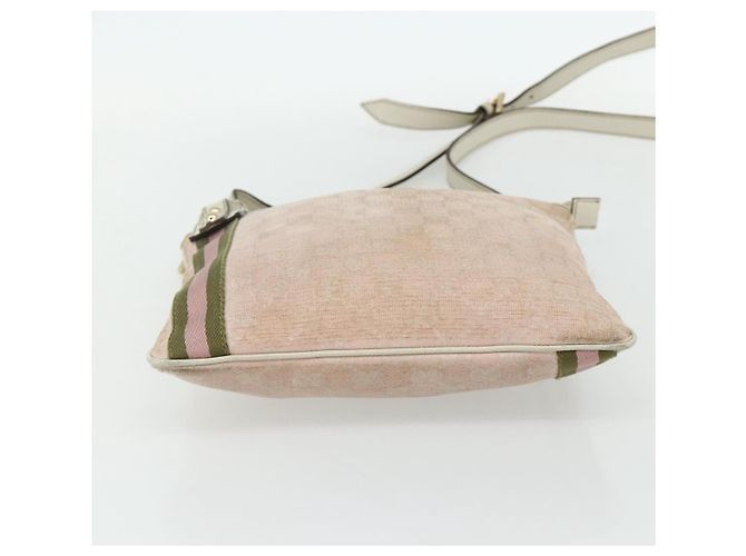 Borsa a Spalla Gucci GG Canvas Sherry Line Rosa Oro 144388 Auth ti3863 D'oro - vista 5