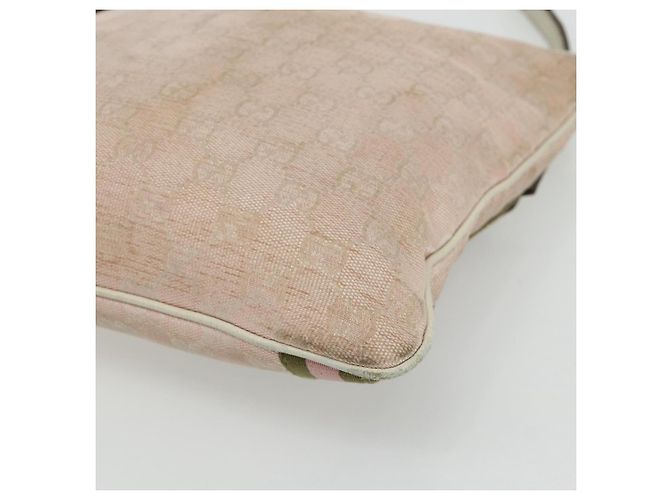 Borsa a Spalla Gucci GG Canvas Sherry Line Rosa Oro 144388 Auth ti3863 D'oro - vista 9