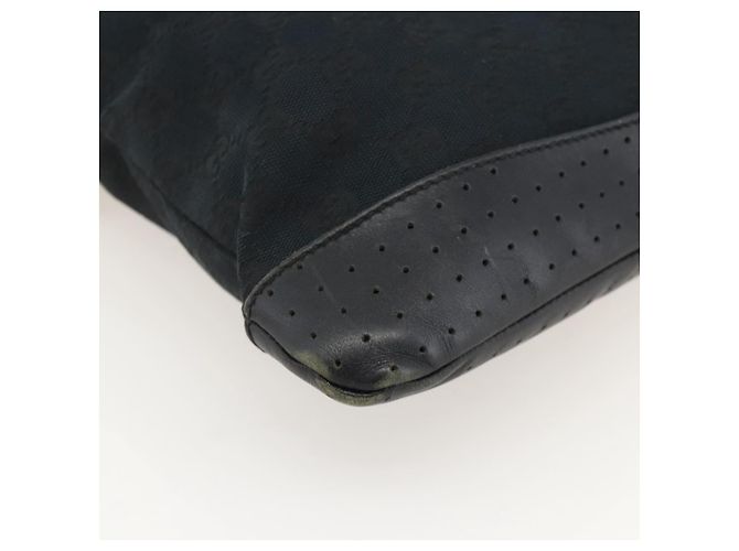 Borsa a Spalla GG Canvas Gucci Nera Argento 145357 Auth 175338 Nero - vista 17
