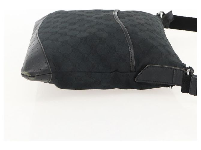 Borsa a Spalla GG Canvas Gucci Nera Argento 145357 Auth 175338 Nero - vista 4