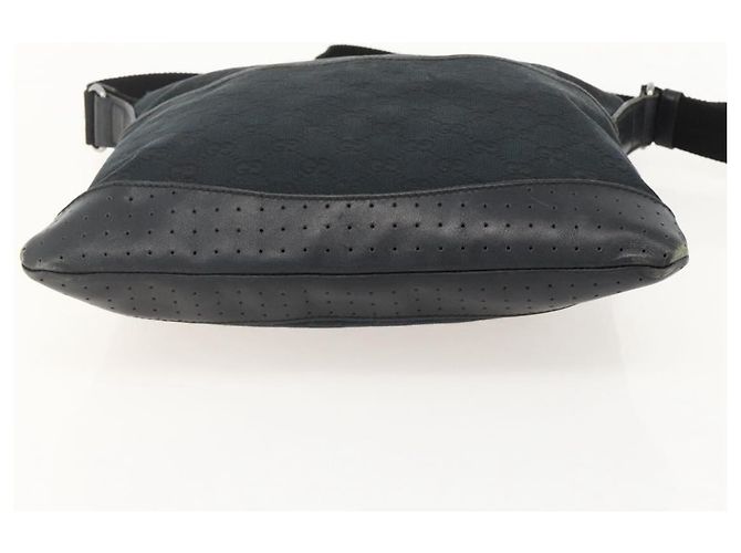 Borsa a Spalla GG Canvas Gucci Nera Argento 145357 Auth 175338 Nero - vista 5