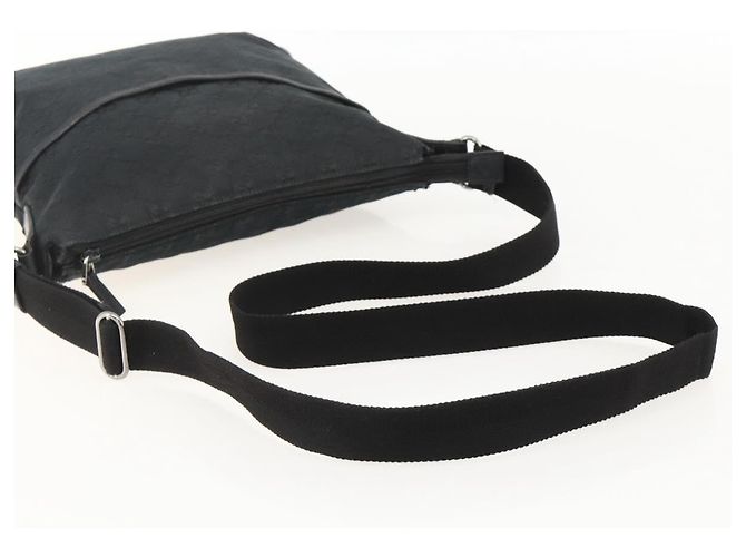 Borsa a Spalla GG Canvas Gucci Nera Argento 145357 Auth 175338 Nero - vista 7