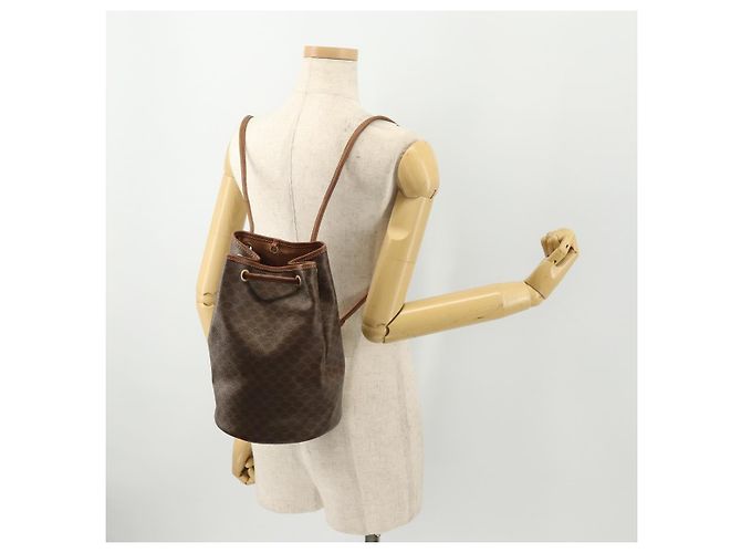 Céline Zaino in tela Macadam CELINE in pelle PVC marrone e oro Auth 174718 D'oro - vista 17